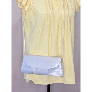 La Regale Silver Pleated Evening Purse - Clutch - Bag